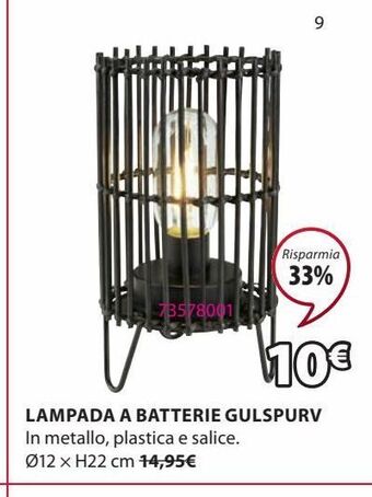 JYSK Lampada a batterie gulspurv offerta