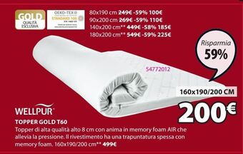 JYSK Topper gold t60 offerta