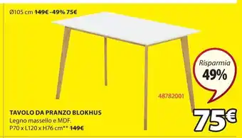 JYSK Tavolo da pranzo blokhus offerta
