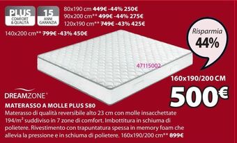 JYSK Materasso a molle plus s80 offerta