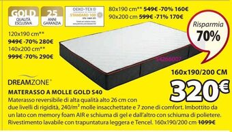 JYSK Materasso a molle gold s40 offerta