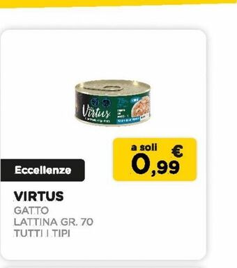 Arcaplanet Virtus / lattina gatto gr.70 / tutti i tipi offerta