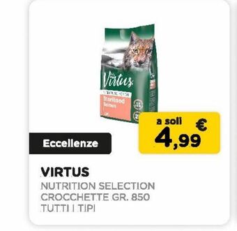 Arcaplanet Virtus / nutrition selection / crocchette gatto gr.450 / tutti i tipi offerta