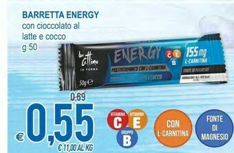 MD Discount Barretta Energy Con Cioccolato Al Latte E Cocco offerta