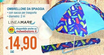 MD Discount Ombrellone Da Spiaggia Con Sacca Per Trasporto offerta