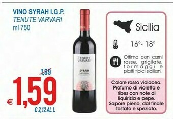 MD Discount Tenute varvari Syrah 750 G(ml) offerta
