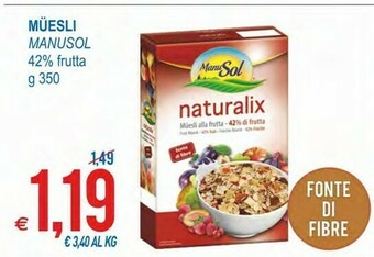ManuSol Naturalix Muesli Croccante Alla Frutta 350 G(ml)