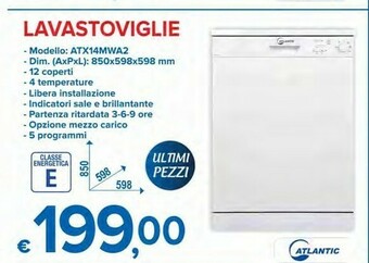 MD Discount Atlantic Lavastoviglie ATX14MWA2 offerta