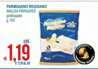 MD Discount Malga Paradiso Parmigiano Reggiano Grattugiato 100 G(ml) offerta