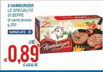 MD Discount Le Specialità di Beppe 2 Hamburger Di Carne Bovina offerta