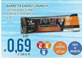 MD Discount Barretta Energy Crunchy Con Cioccolato Al Latte E Arachidi E Caramello offerta