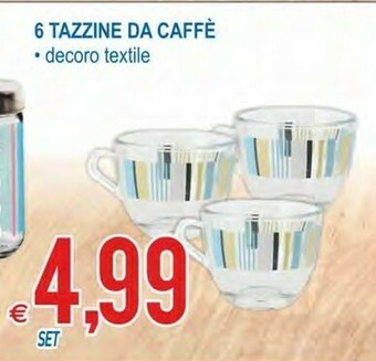 MD Discount 6 Tazzine Da Caffè Decoro Textile offerta