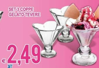 MD Discount Set 3 Coppe Gelato Tevere offerta