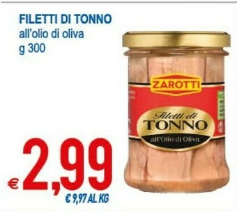 MD Discount Zarotti Filetti Di Tonno All'olio Di Oliva offerta