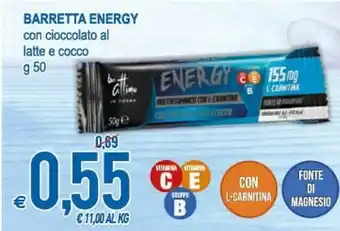 MD Discount Barretta Energy Con Cioccolato Al Latte E Cocco offerta