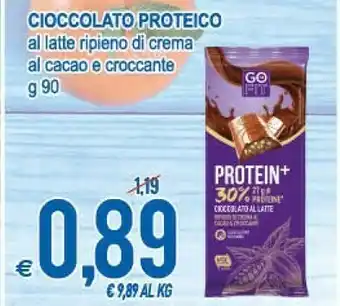 MD Discount Go Fit Cioccolato Proteico Al Latte Ripiene Di Crema Al Cacao E Croccante offerta