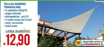 MD Discount Vela Da Giardino Triangolare offerta