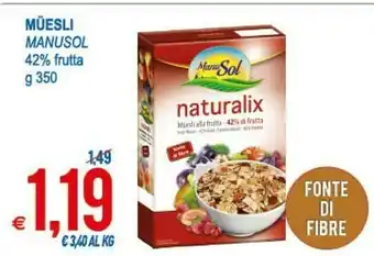 MD Discount ManuSol Muesli 42% Frutta offerta