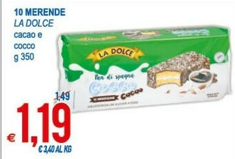 MD Discount La Dolce 10 Merende Cacao E Cocco offerta