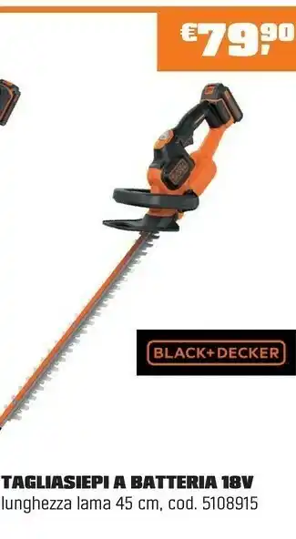 OBI Black & Decker TAGLIASIEPI A BATTERIA 18V offerta