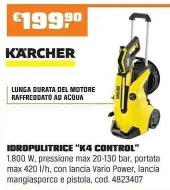 OBI Kärcher IDROPULITRICE “K4 CONTROL” offerta