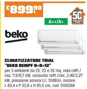 OBI Beko CLIMATIZZATORE TRIAL “BEKO BEMPF 9+9+12 ” offerta