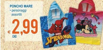 MD Discount Poncho Mare Personaggi Assortiti offerta
