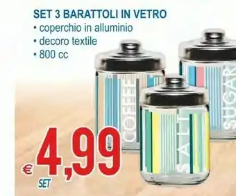 MD Discount Set 3 Barattoli In Vetro offerta