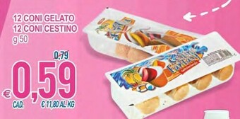 MD Discount 12 Coni Gelato 12 Coni Cestino offerta