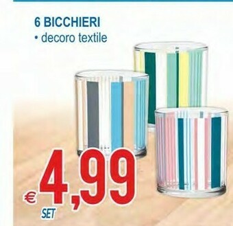 MD Discount 6 Bicchieri Decoro Textile offerta