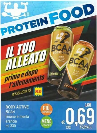 MD Discount Body Active BCAA Limone E Menta Arancia offerta