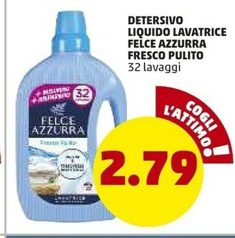 PENNY Felce Azzurra Detersivo Liquido Lavatrice Fresco Pulito offerta