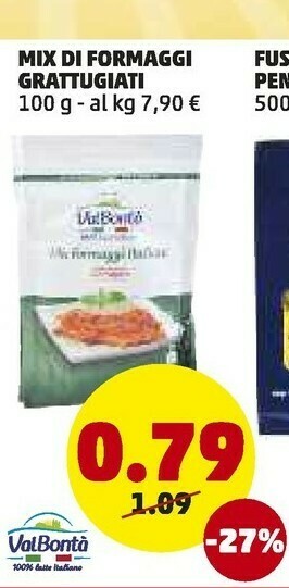 PENNY Valbontà Mix Di Formaggi Grattugiati offerta