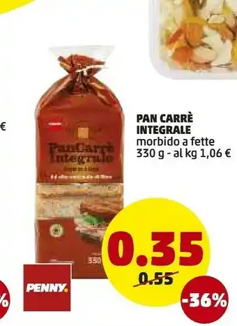 PENNY Penny Market Pan Carre Integrale offerta