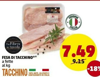 PENNY Fesa Di Tacchino A Fette offerta