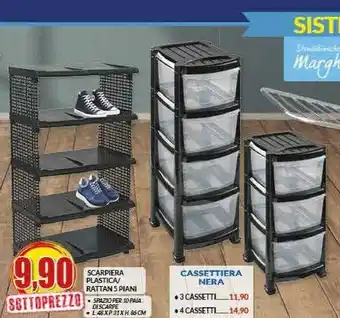 Risparmio Casa Scarpiera Plastica/ Rattan offerta