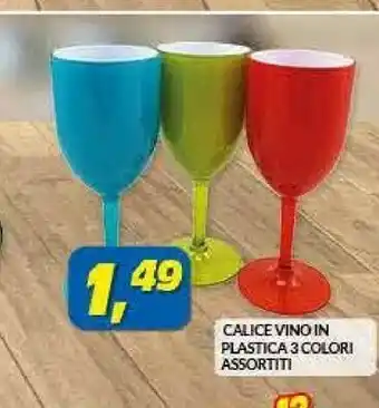 Risparmio Casa Calice Vino In Plastica 3 Colori offerta