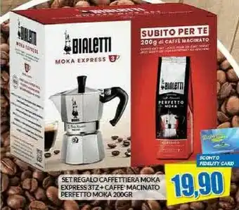 Risparmio Casa Set Regalo Caffettiera Moka Express 3tz+caffe Macinato Perfetto Moka offerta