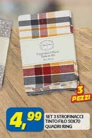 Risparmio Casa Set 3 Strofinacci Tinto Filo offerta