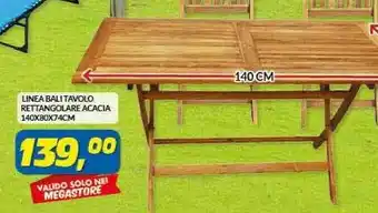 Risparmio Casa Linea Bali I Tavolo Rettangolare Acacia offerta