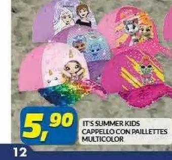 It's Summer Kids Cappello Con Paillettes Multicolor