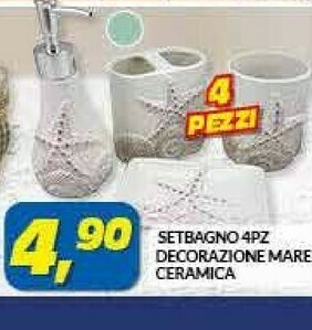 Risparmio Casa Setbagno 4pz Decorazione Mare Ceramica offerta