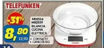Risparmio Casa Telefunken M02559 Bilancia Cucina Elettrica offerta