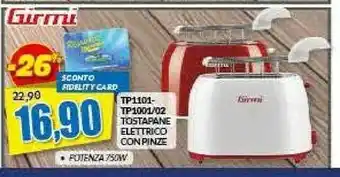Risparmio Casa Girmi TP1101 Tostapane 2 Fetta/e Rosso, Bianco 800 W offerta