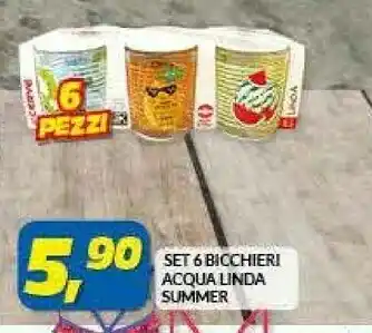 Risparmio Casa Set 6 Bicchieri Acqua Linda Summer offerta