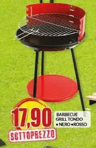 Risparmio Casa Barbecue Grill Tondo Nero Rosso offerta