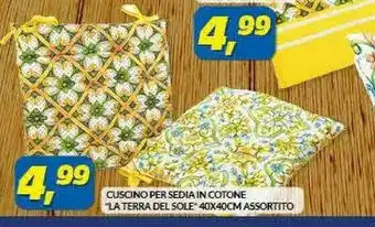 Risparmio Casa Cuscino Per Sedia In Cotone La Terra Delsole offerta