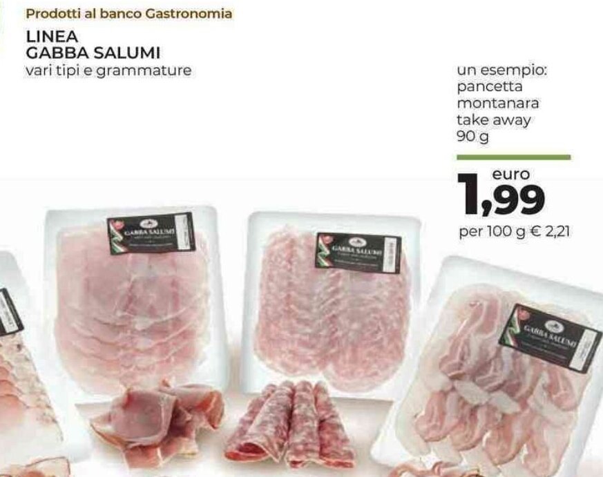 Linea Gabba Salumi e Pancetta Montanara take away 90 g offerta di Spazio Conad