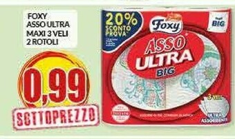 Risparmio Casa Foxy Asso Ultra Maxi 3 Veli 2 Rotoli offerta