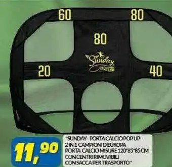 Risparmio Casa Sunday-portacalciopopup 2in1 Campionideuropa Porta Calciomisure offerta